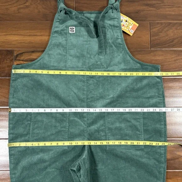 Lucy & Yak Women Size US 16 R Green Corduroy Original Organic Dungaree Overalls - Picture 5 of 11